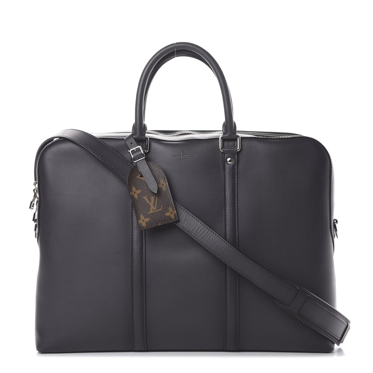 Cuir Ombre Porte-Documents Voyage Bandouliere Anthracite