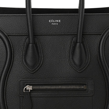 Celine Drummed Calfskin Micro Luggage Black 7 of 14