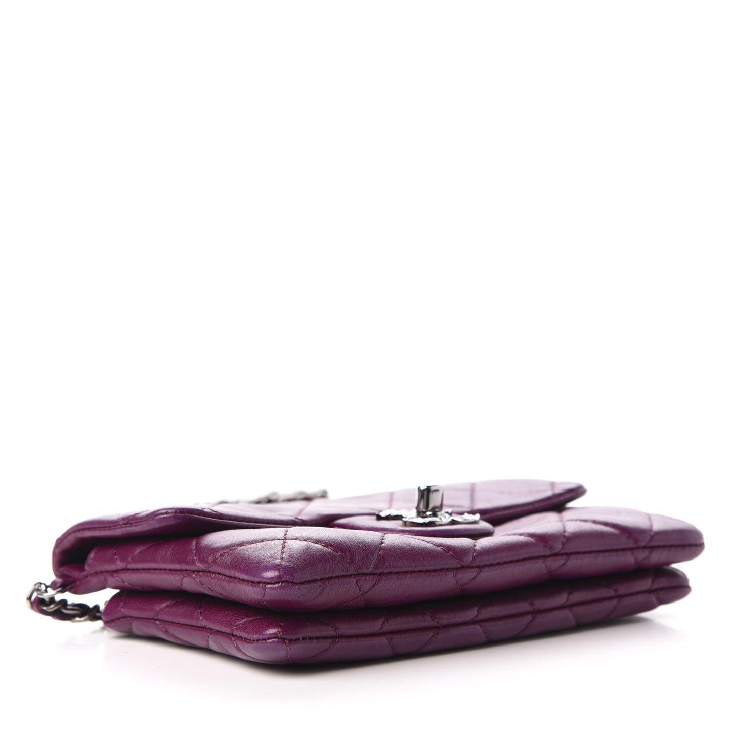 Lambskin Quilted Mini Mineral Nights Flap Crossbody Bag Purple