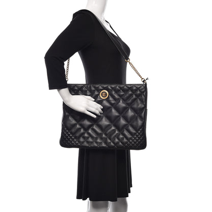 Versace Nappa Quilted Icon Shoulder Bag Black 2 of 9