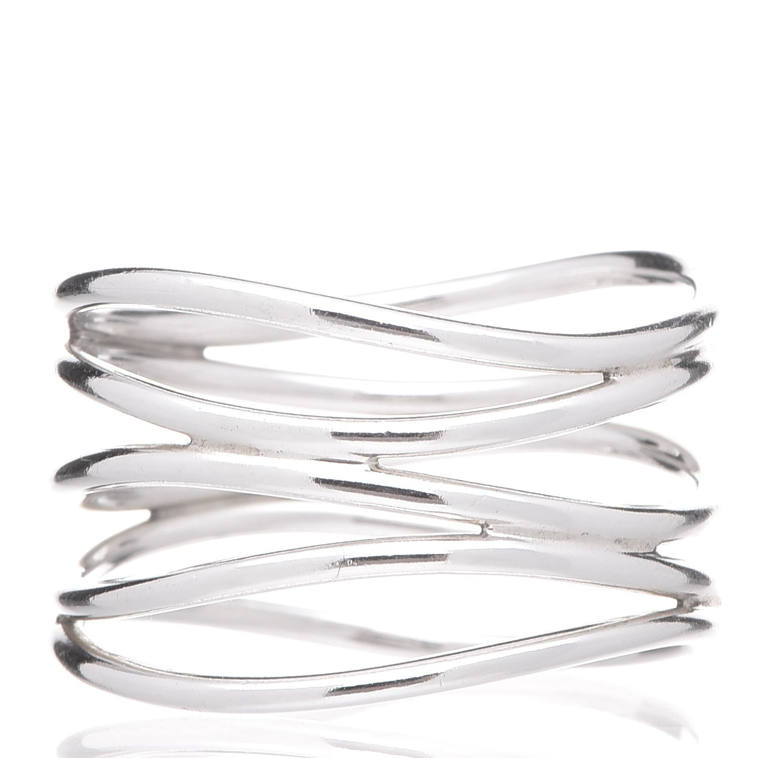 Tiffany Sterling Silver Elsa Peretti 5 Row Wave Ring 54 7 3 of 4