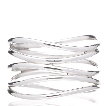 Tiffany Sterling Silver Elsa Peretti 5 Row Wave Ring 54 7 3 of 4