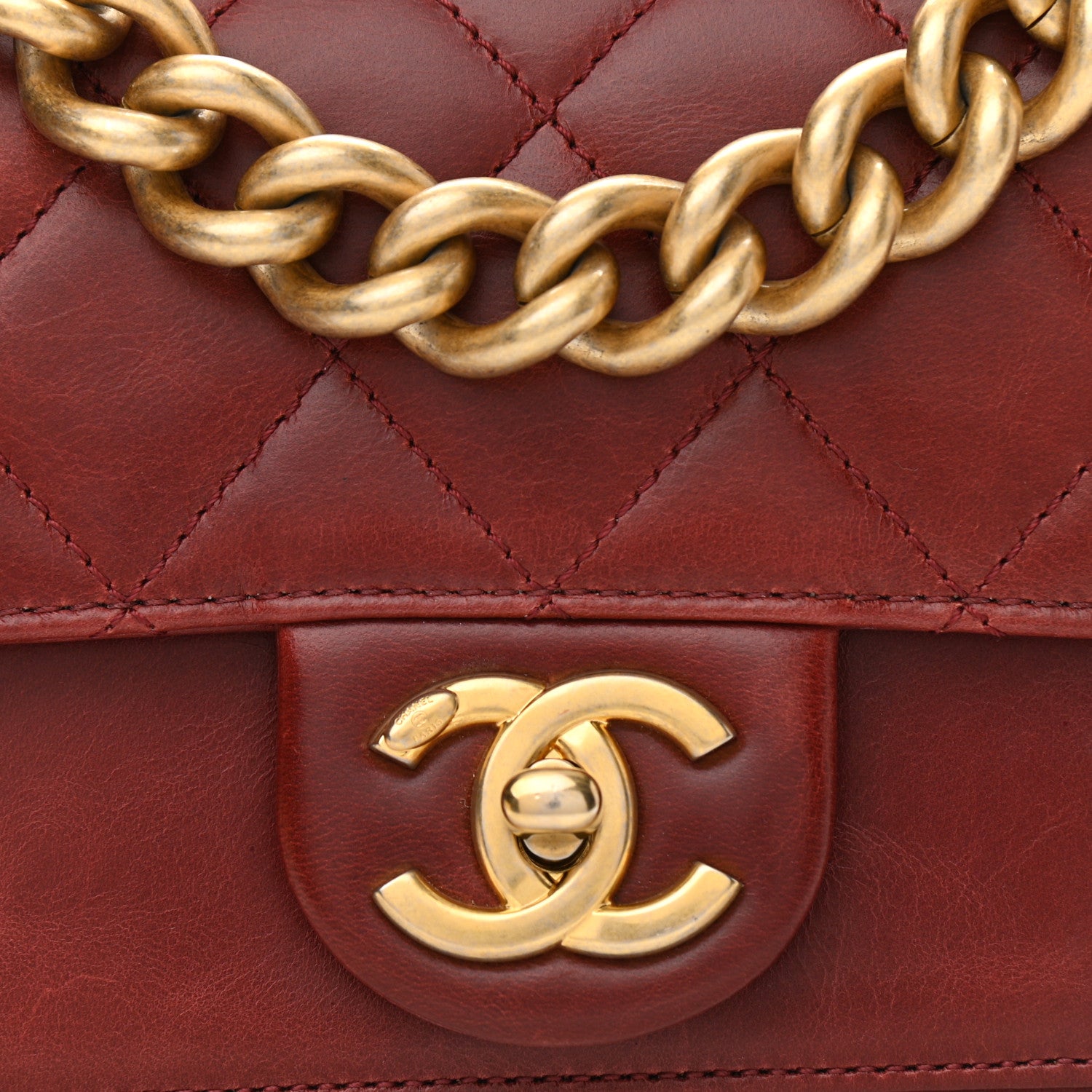 Chanel Iridescent Calfskin Quilted Small Straight Lined Flap Red 8 of 14
