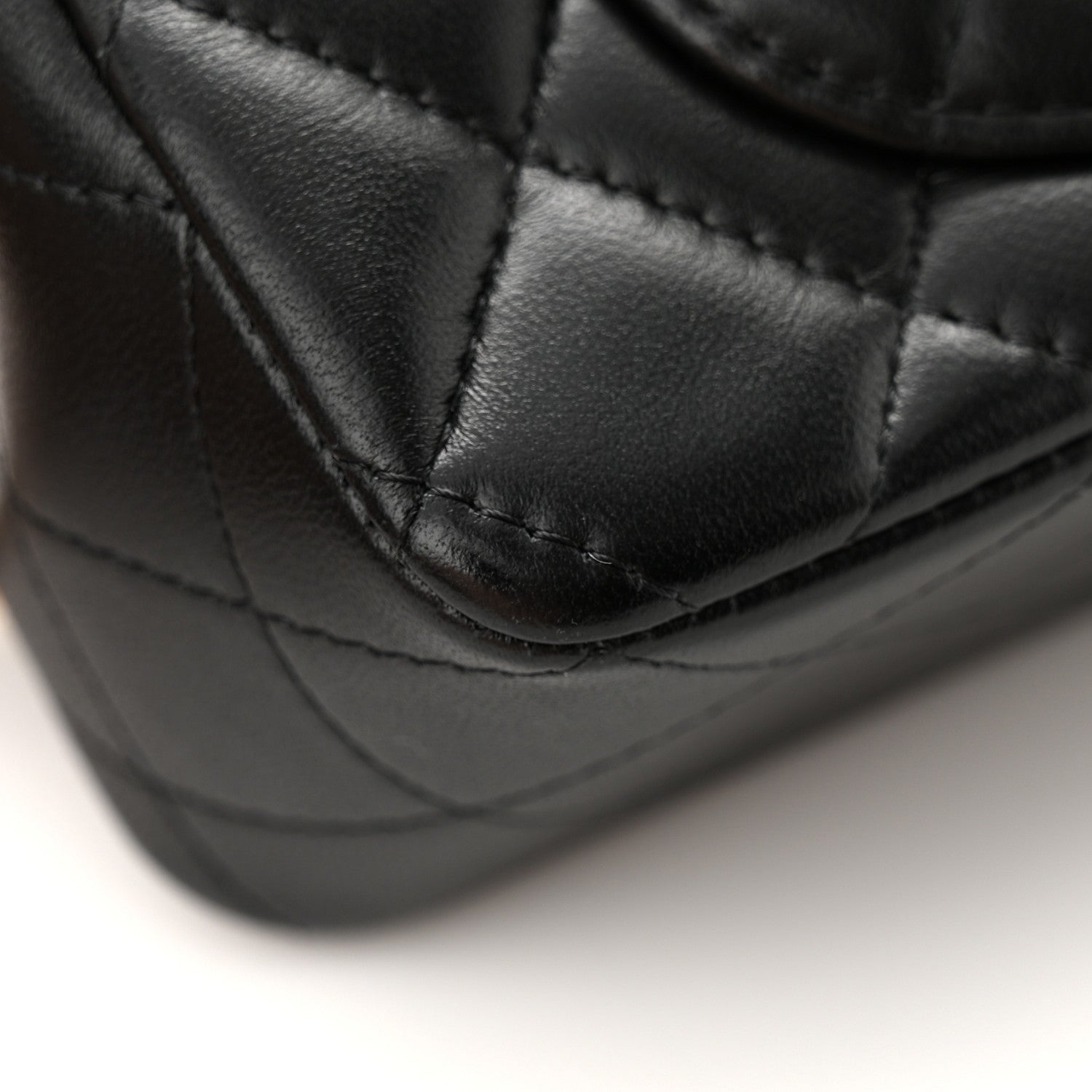 Chanel Lambskin Quilted Mini Top Handle Rectangular Flap Black 12 of 13
