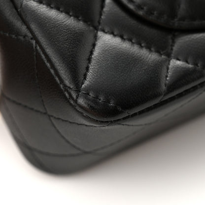 Chanel Lambskin Quilted Mini Top Handle Rectangular Flap Black 12 of 13
