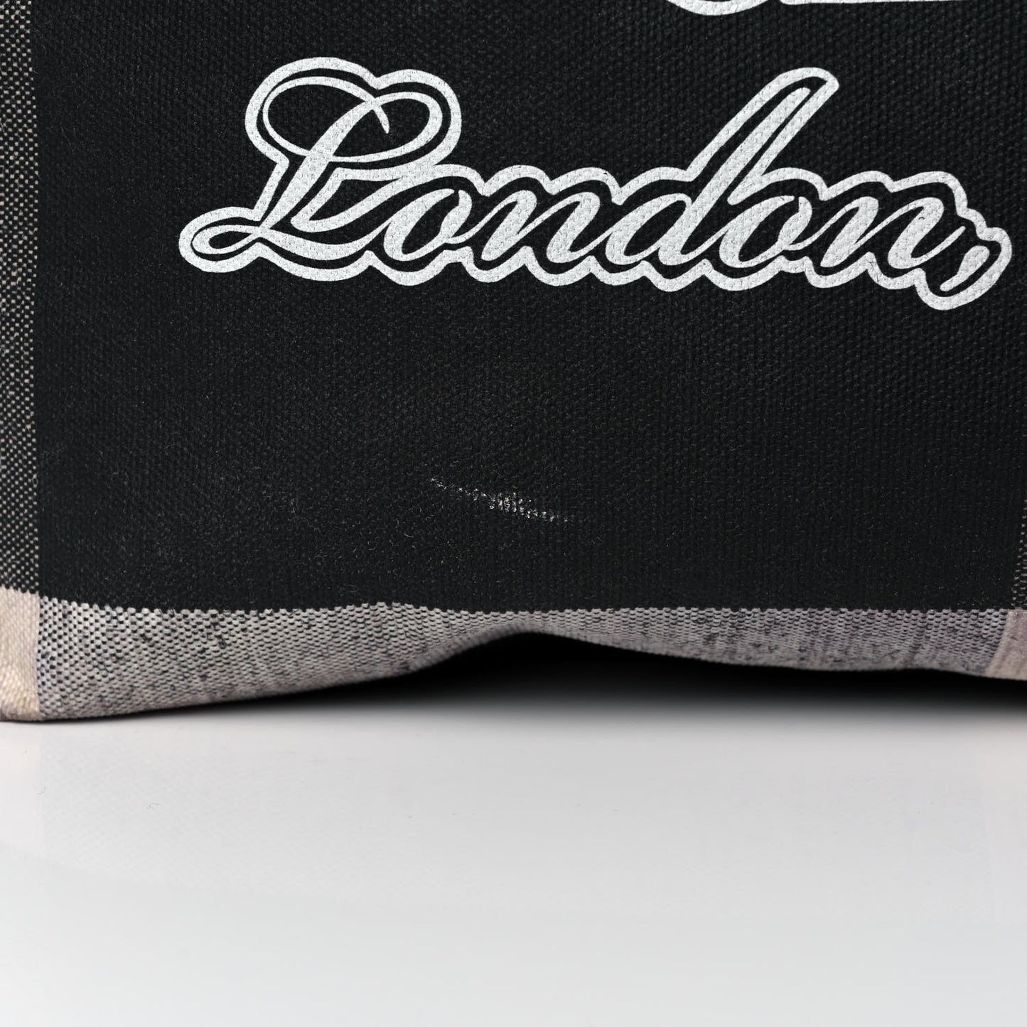 Coated Canvas Mega Check Medium Doodle Tote Black White