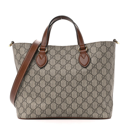 Gucci Soft GG Supreme Monogram Small Crossbody Tote Beige Cuir 1 of 11