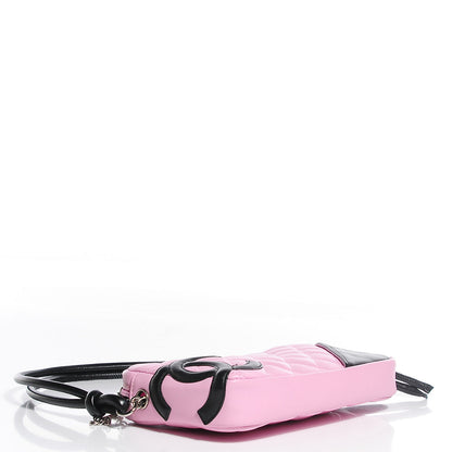 Chanel Calfskin Quilted Cambon Pochette Pink Black 4 of 7