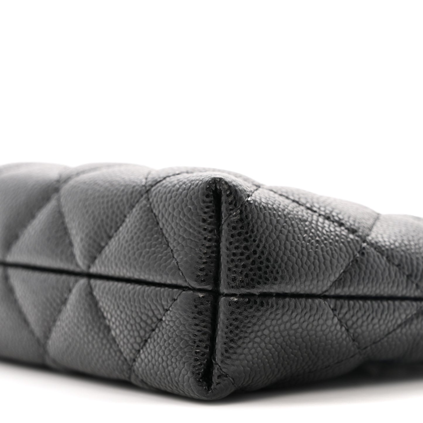 Caviar Quilted Classic Clutch Tote With Chain Black