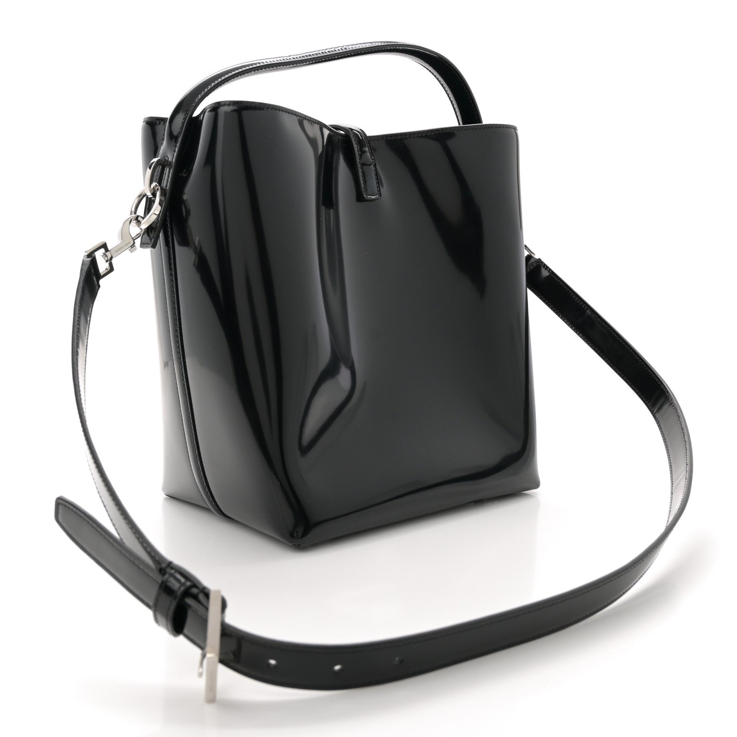 Saint Laurent Patent Calfskin Le 37 Bucket Bag Black 4 of 14