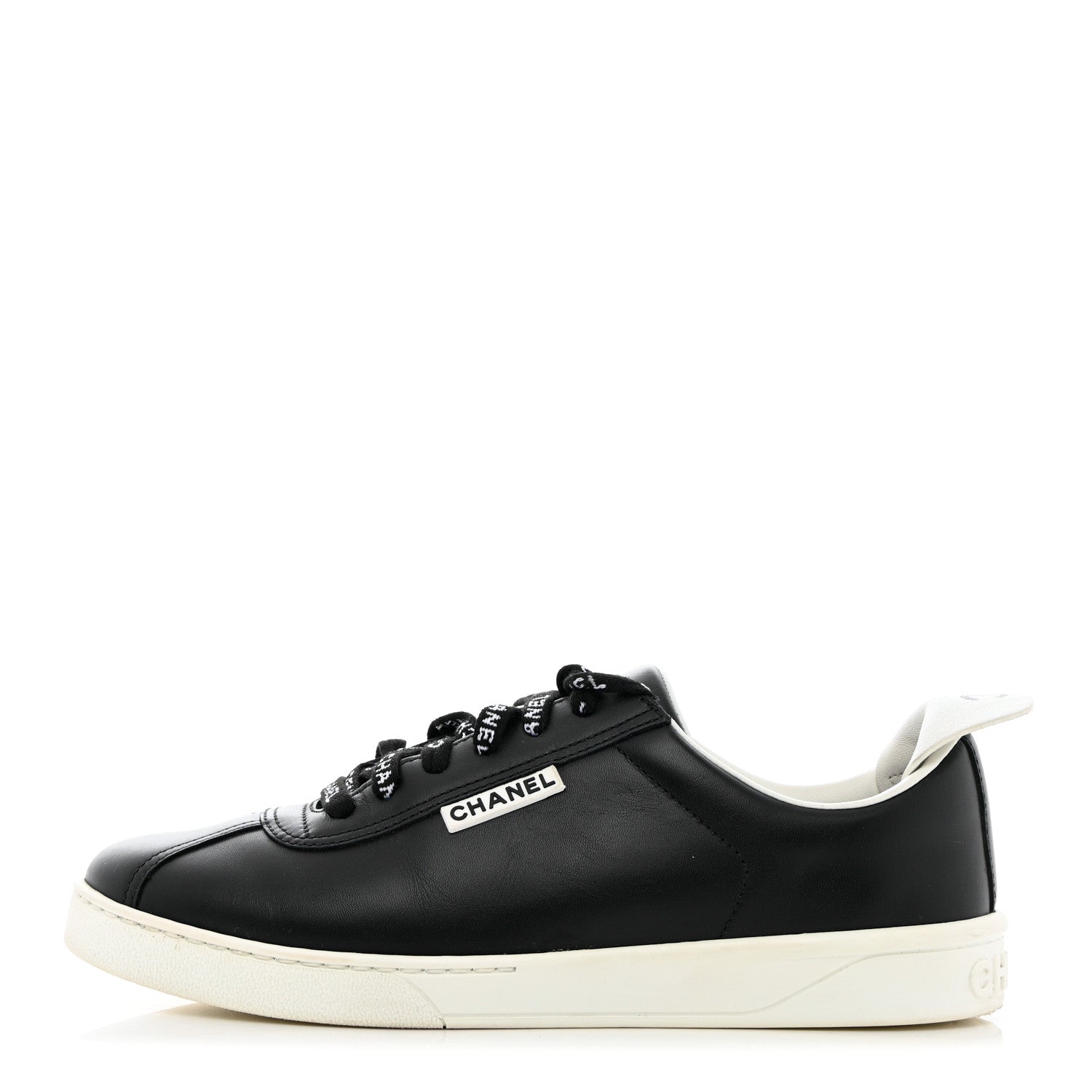 Chanel Calfskin CC Womens Sneakers 38 Black 1 of 14