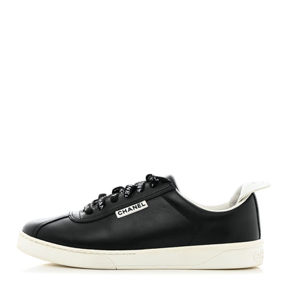 Chanel Calfskin CC Womens Sneakers 38 Black 1 of 14