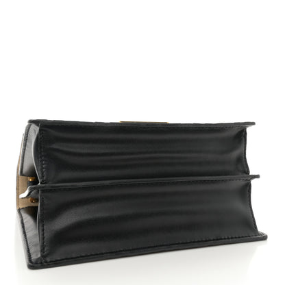 Fendi Vitello Liberty Bi-Color FF 1974 Embossed Small Kan U Shoulder Bag Maya Black 4 of 13