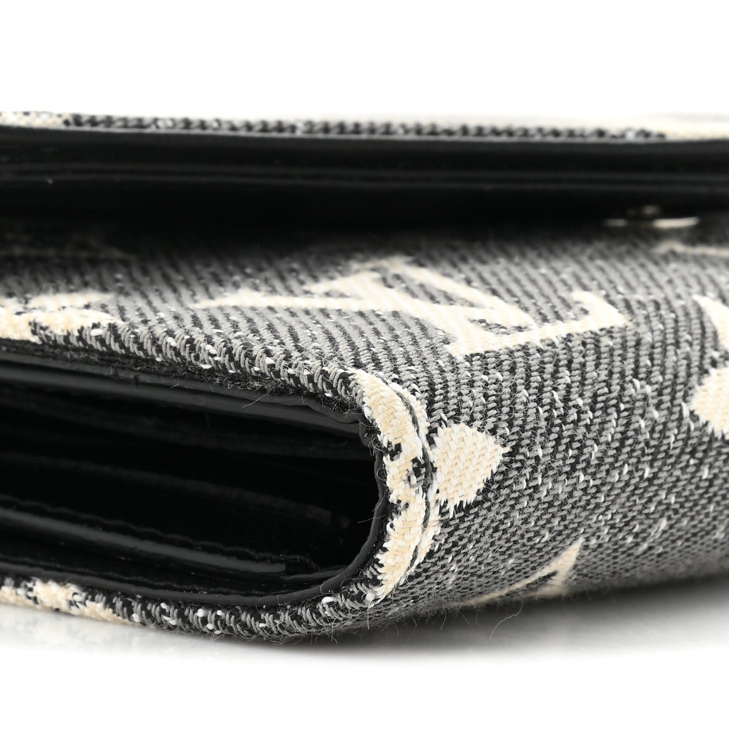 Denim Monogram Jacquard Victorine Wallet Grey