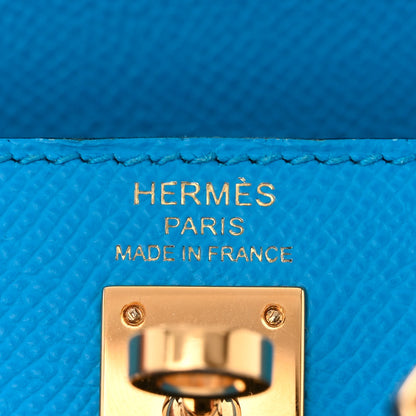 Hermes Epsom Kelly Sellier 25 Bleu Frida 6 of 11