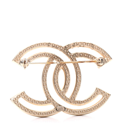 Chanel Crystal CC Brooch Light Gold 3 of 5
