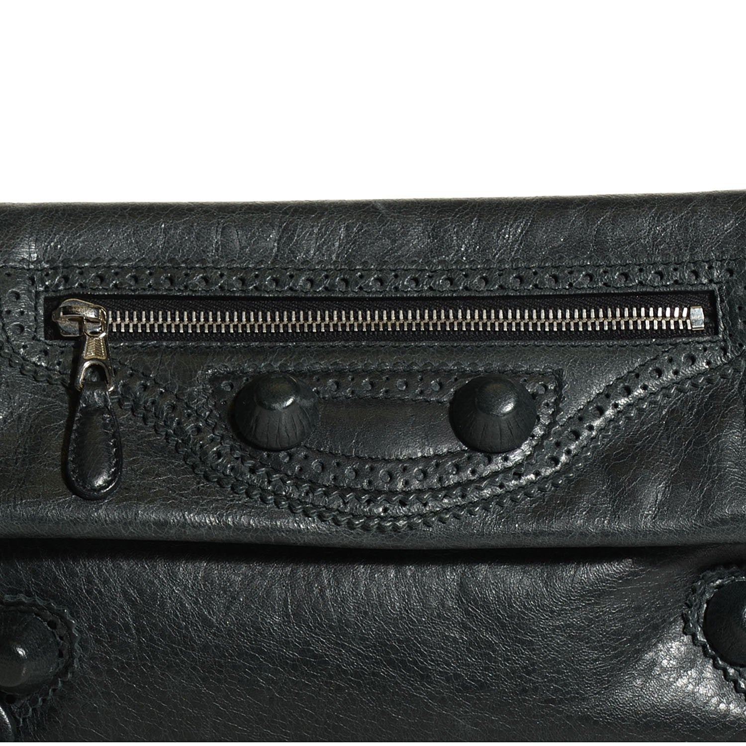 Balenciaga Agneau Giant Brogues Hardware Envelope Clutch Anthracite 19 of 20