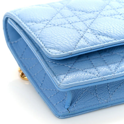 Christian Dior Supple Calfskin Cannage Caro Belt Pouch with Chain Cornflower 7 of 8