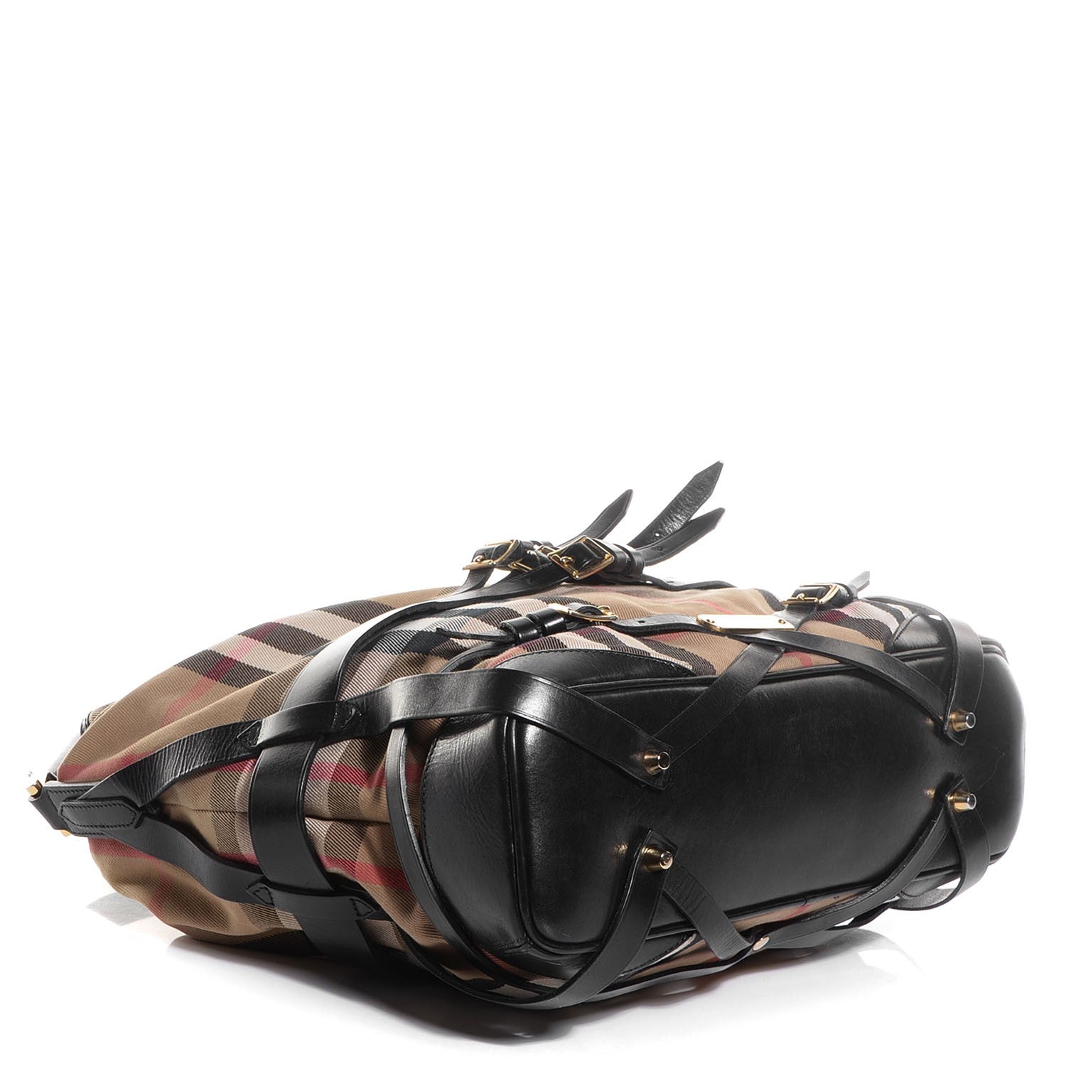 Burberry House Check Bridle Calfskin Medium Gosford Hobo Black 4 of 12