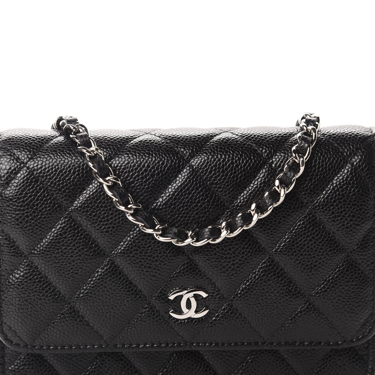 Chanel Caviar Quilted Mini Wallet On Chain WOC Black 10 of 11