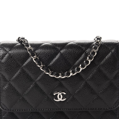 Chanel Caviar Quilted Mini Wallet On Chain WOC Black 10 of 11