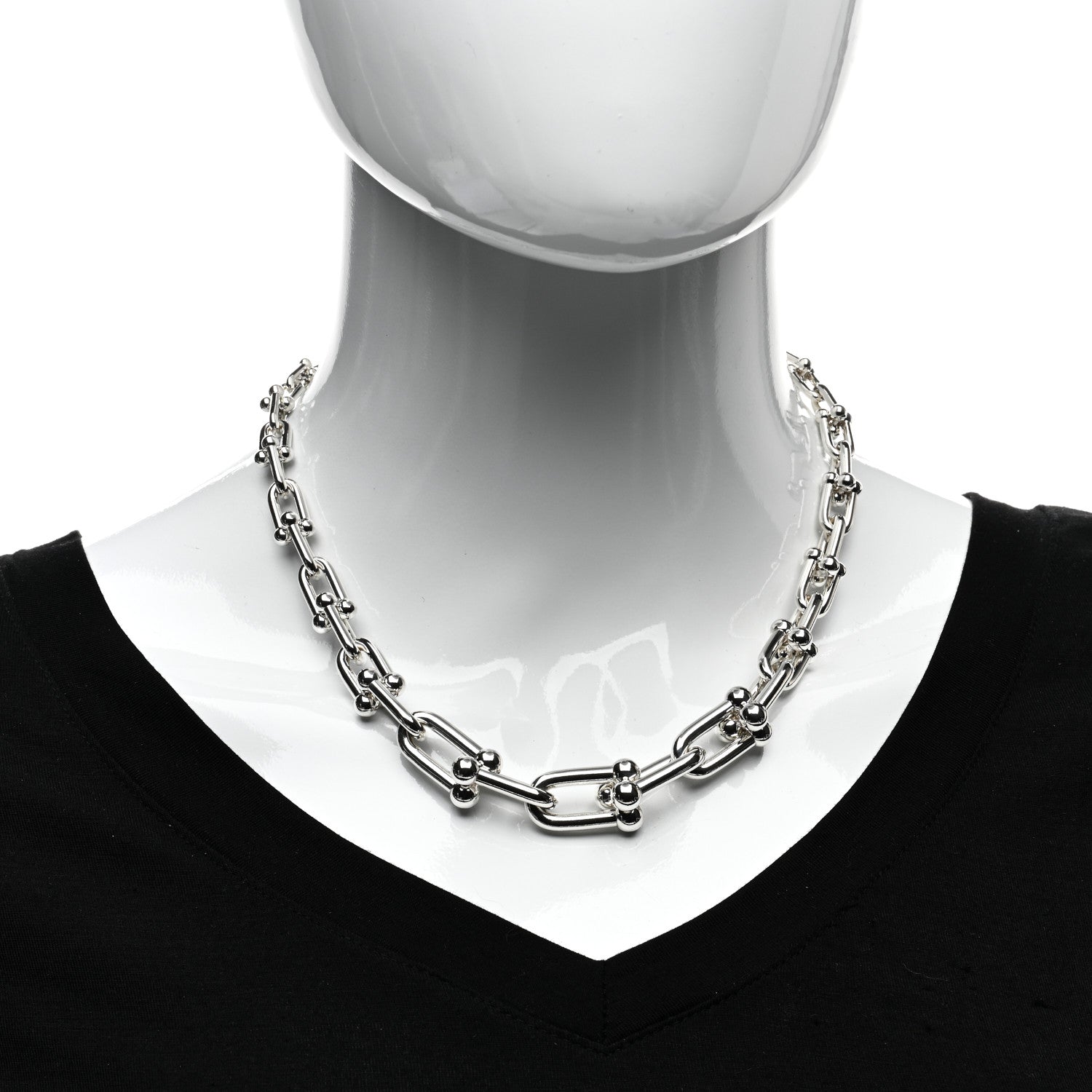 Tiffany Sterling Silver HardWear Graduated Link Necklace 2 of 4