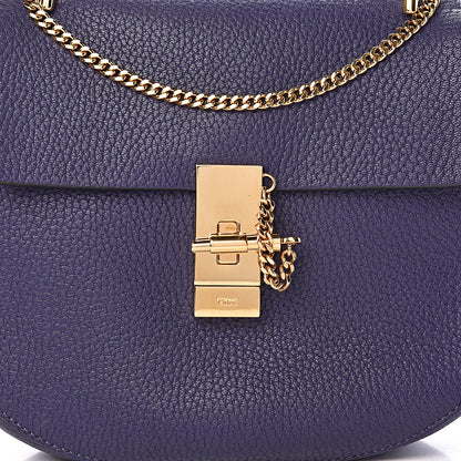 Chloe Grained Lambskin Mini Drew Shoulder Bag Royal Navy 8 of 11