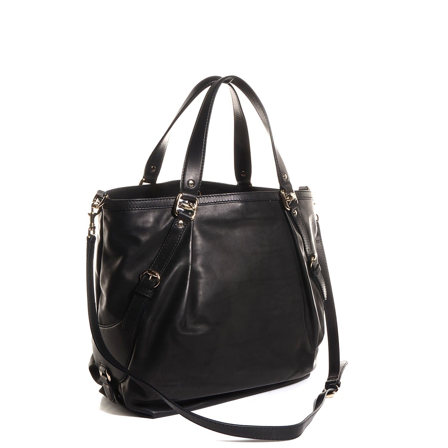 Gucci Leather Medium Bridle Tote Black 3 of 9