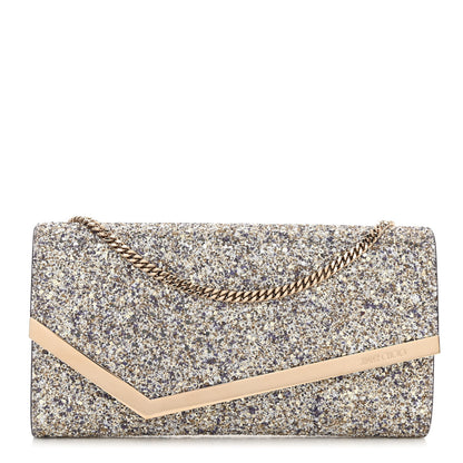 Jimmy Choo Glitter Emmie Clutch Silver 1 of 9