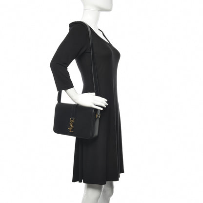 Saint Laurent Textured Calfskin Medium Classic Monogram Universite Bag Black 2 of 16