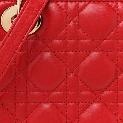 Christian Dior Lambskin Cannage Medium Lady Dior Red 8 of 12
