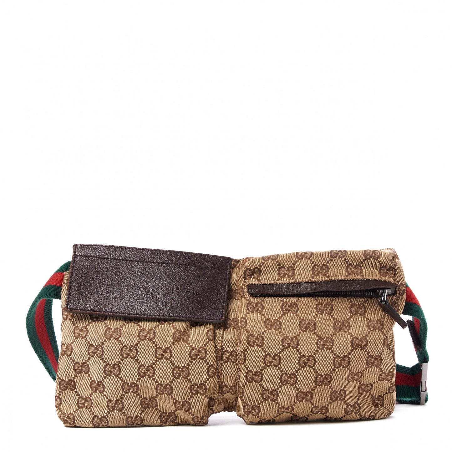 Monogram Web Belt Bag Dark Brown