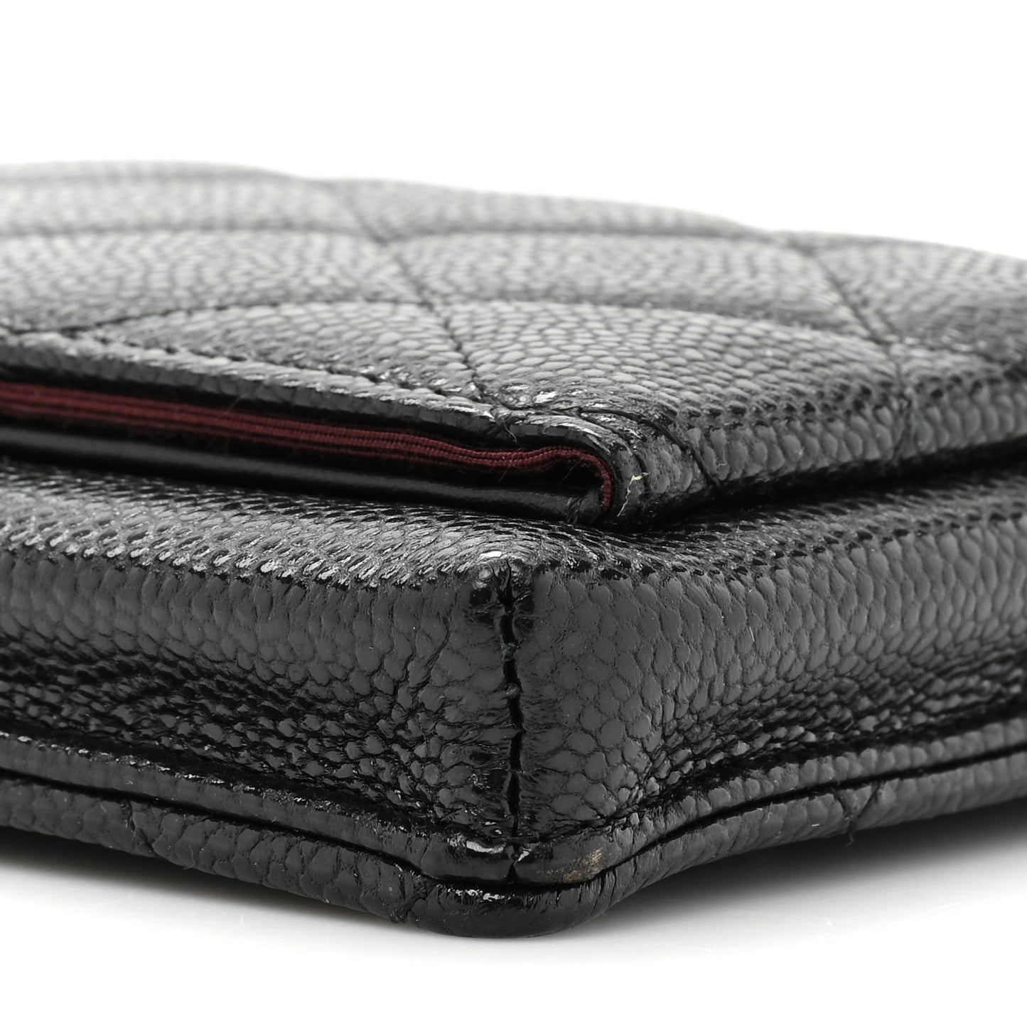 Caviar Quilted Zip Phone Case Black