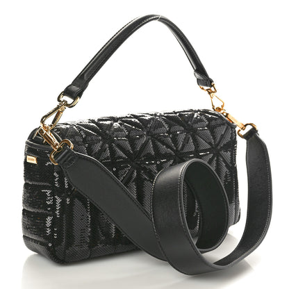 Fendi Satin Vitello King Sequin Baguette Black 2 of 9