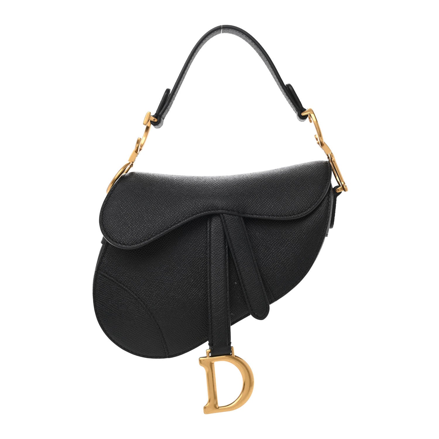 Christian Dior Grained Calfskin Mini Saddle Bag Black 1 of 8