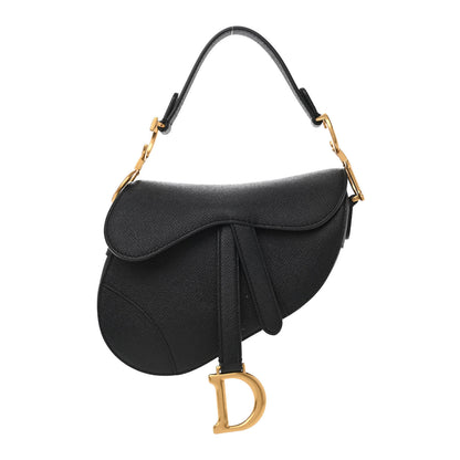 Christian Dior Grained Calfskin Mini Saddle Bag Black 1 of 8