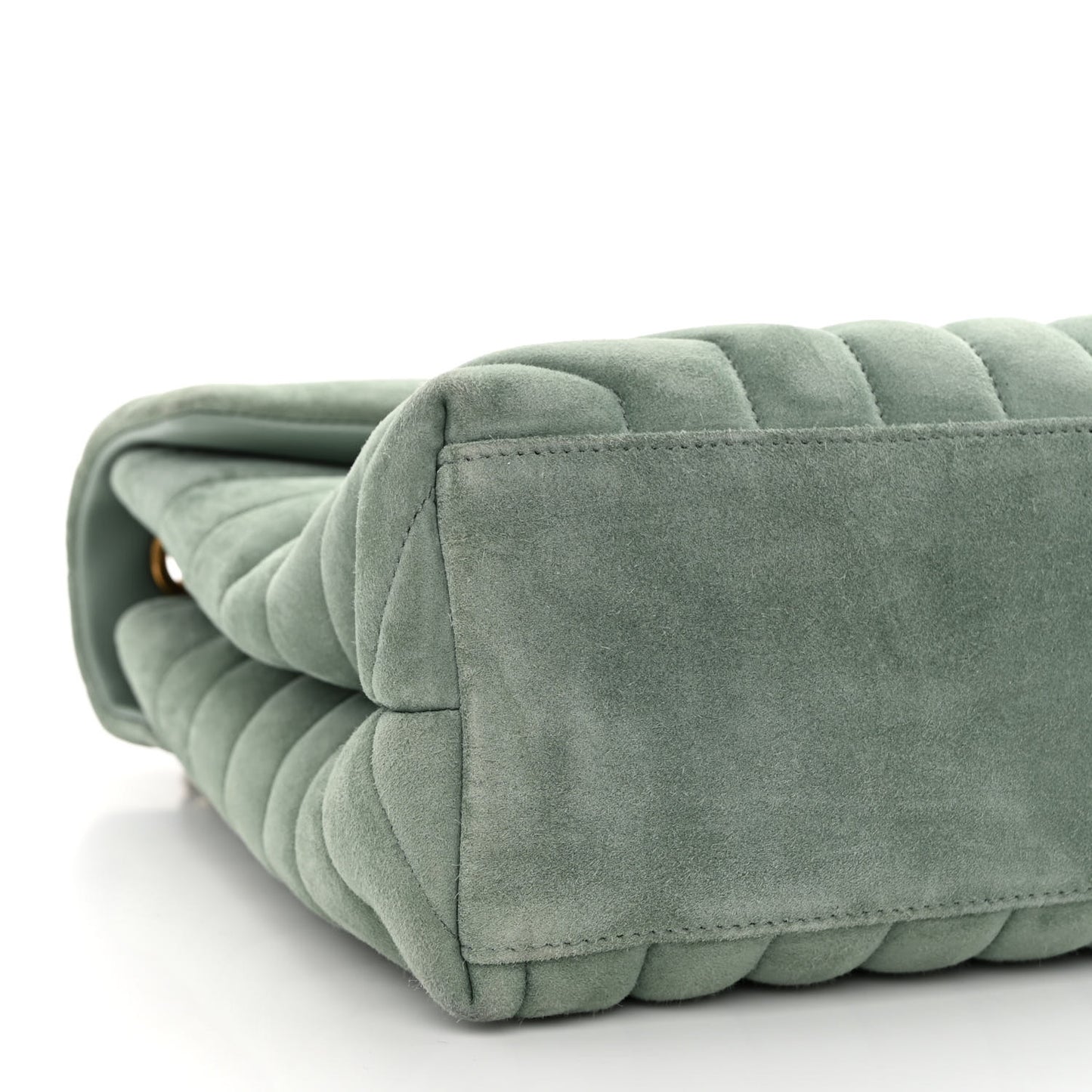 Suede Y Quilted Monogram Medium Loulou Chain Satchel Vert Opaline