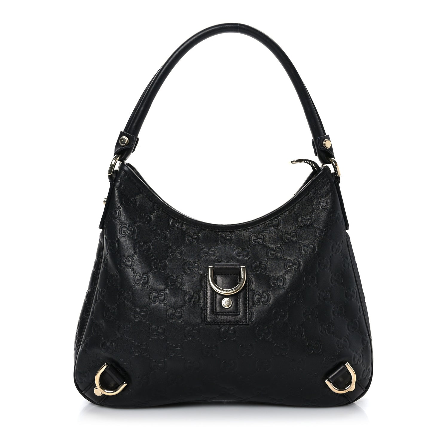 Guccissima Medium Abbey D Ring Hobo Black