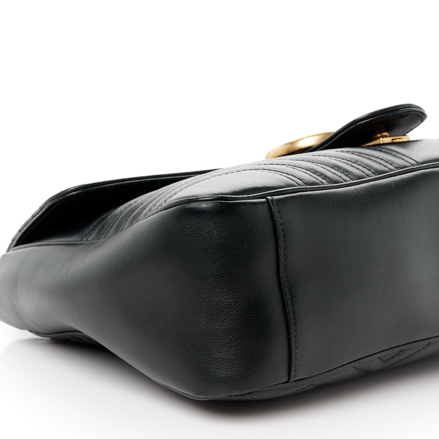 Gucci Calfskin Matelasse Large GG Marmont Shoulder Bag Black 10 of 12