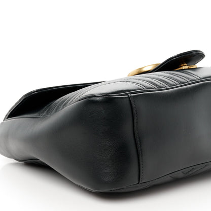 Gucci Calfskin Matelasse Large GG Marmont Shoulder Bag Black 10 of 12