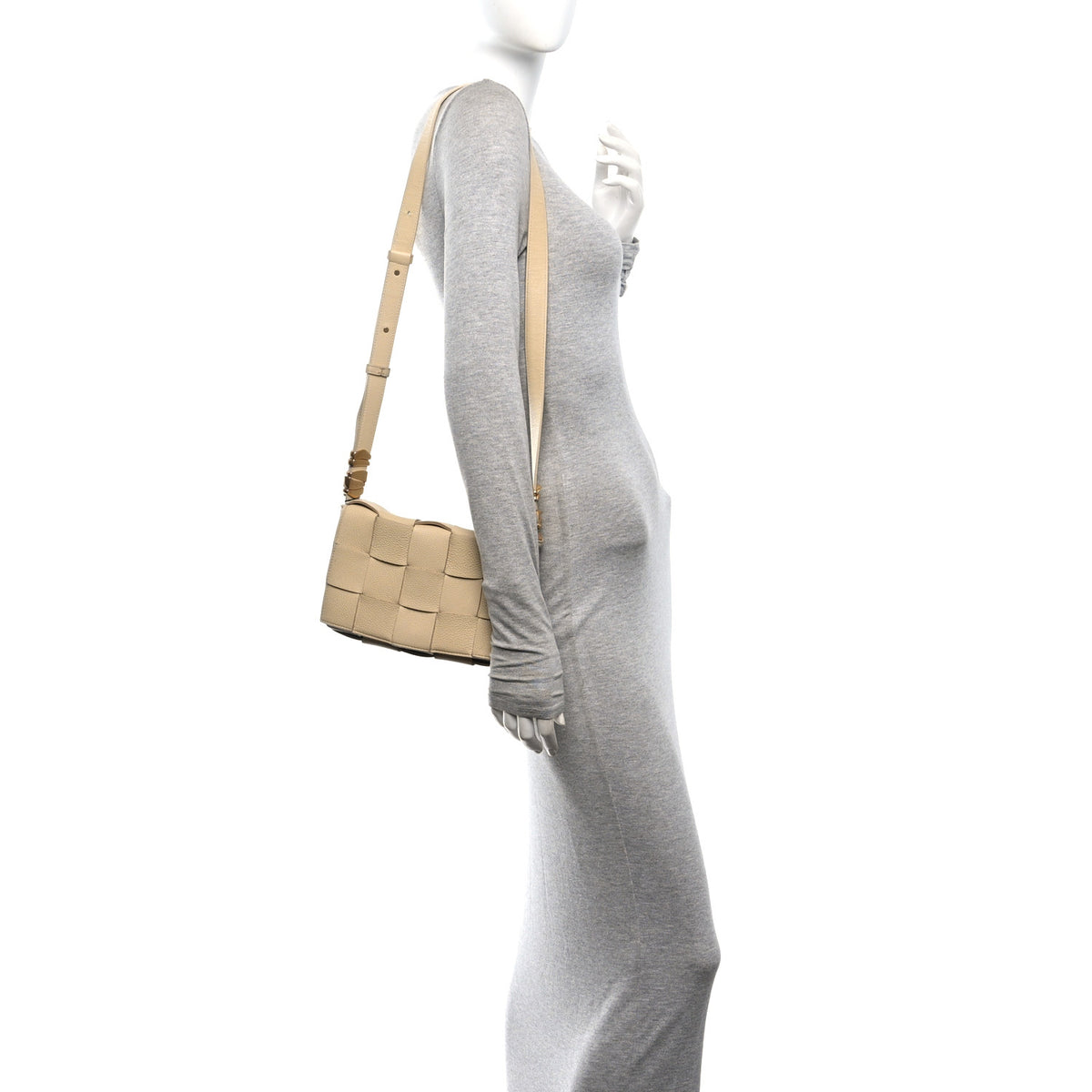 Bottega Veneta Grained Calfskin Maxi Intrecciato Cassette Crossbody Bag Porridge 2 of 11