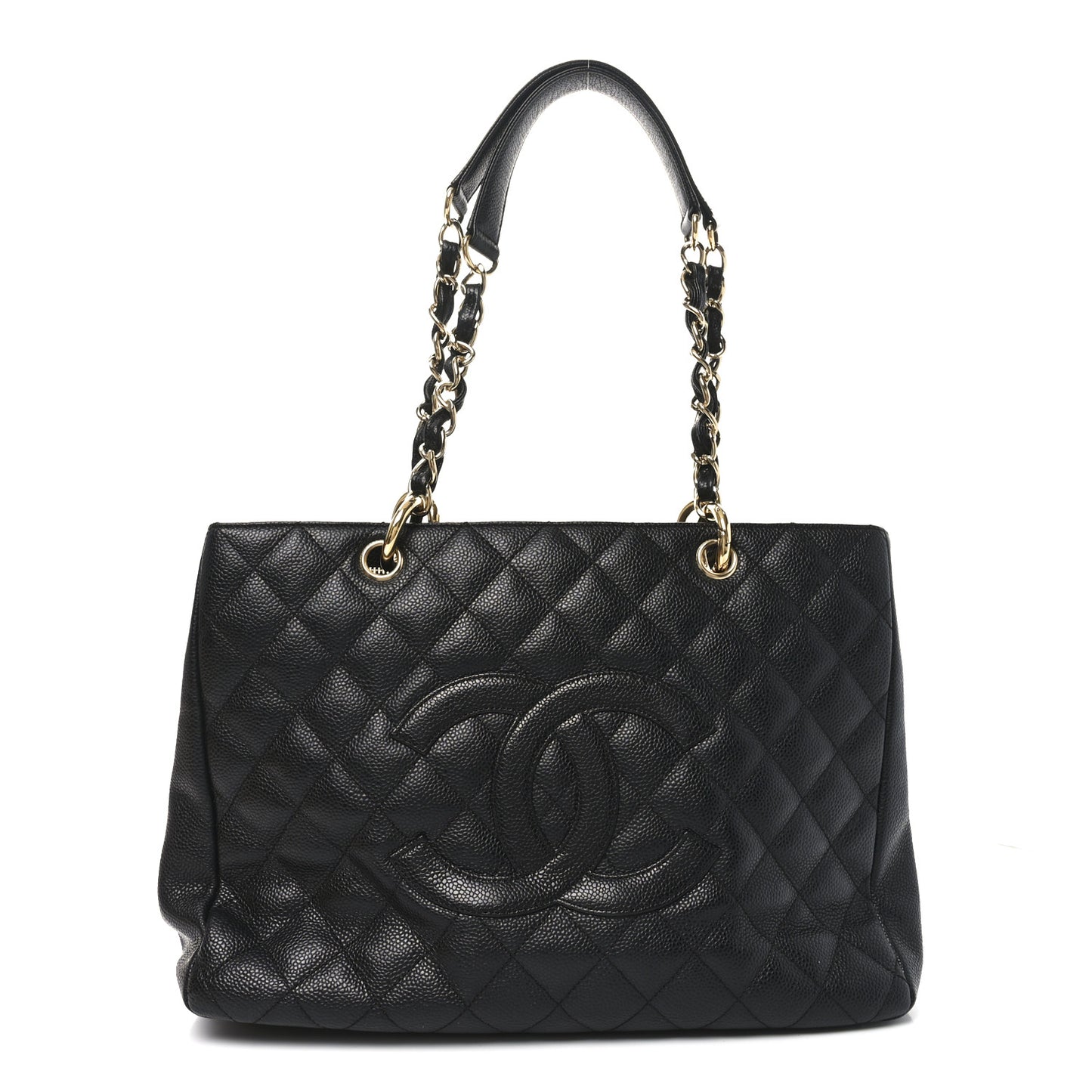 Caviar Quilted Grand Shopping Tote GST Black