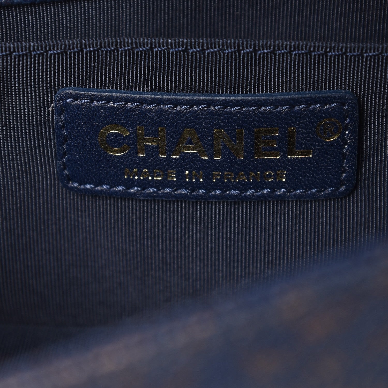 Chanel Patinated Caviar Chevron Braided Small Boy Flap Navy Blue 6 of 8