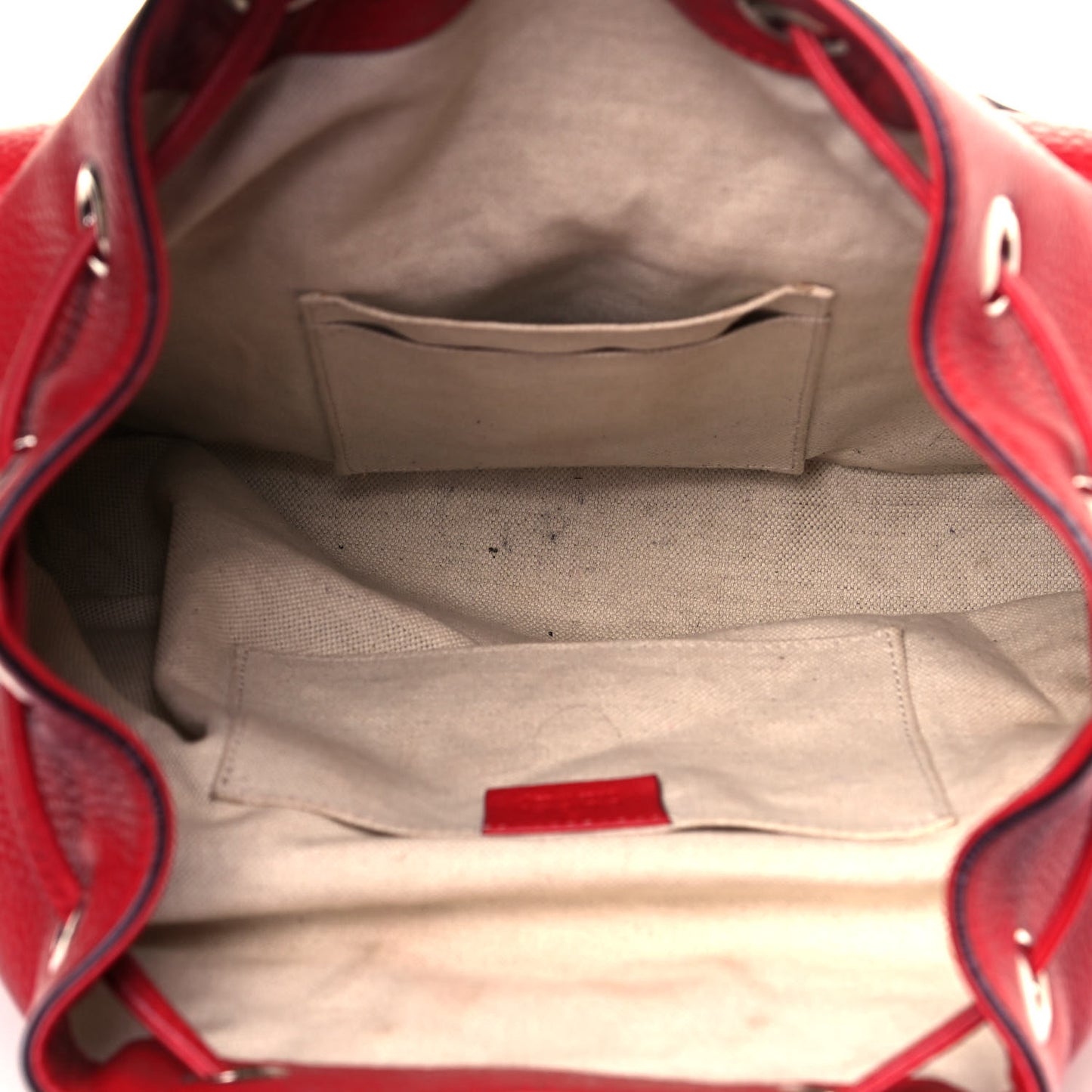 Cellarius Calfskin Medium Bamboo Backpack Hibiscus Red