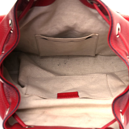 Gucci Cellarius Calfskin Medium Bamboo Backpack Hibiscus Red 4 of 15
