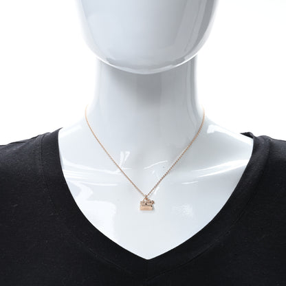 Hermes 18K Rose Gold Diamond Kelly Pendant Necklace 3 of 5