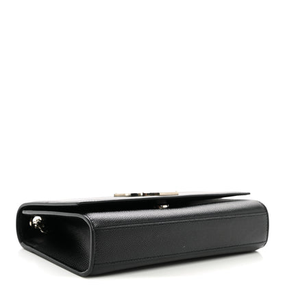 Saint Laurent Grain De Poudre Small Monogram Kate Satchel Black 4 of 9