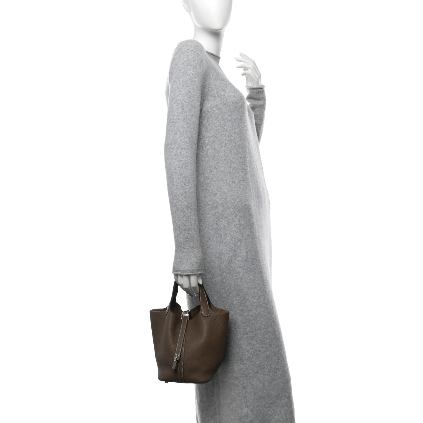 Taurillon Clemence Picotin Lock 18 PM Etoupe