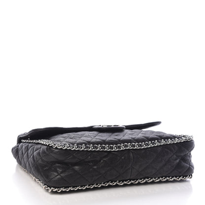 Chanel Washed Lambskin Quilted Maxi Chain Around Flap Black 4 of 10