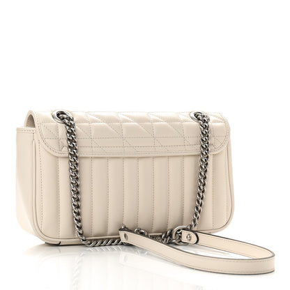 Gucci Calfskin Matelasse Aria Small GG Marmont Shoulder Bag Mystic White 3 of 10